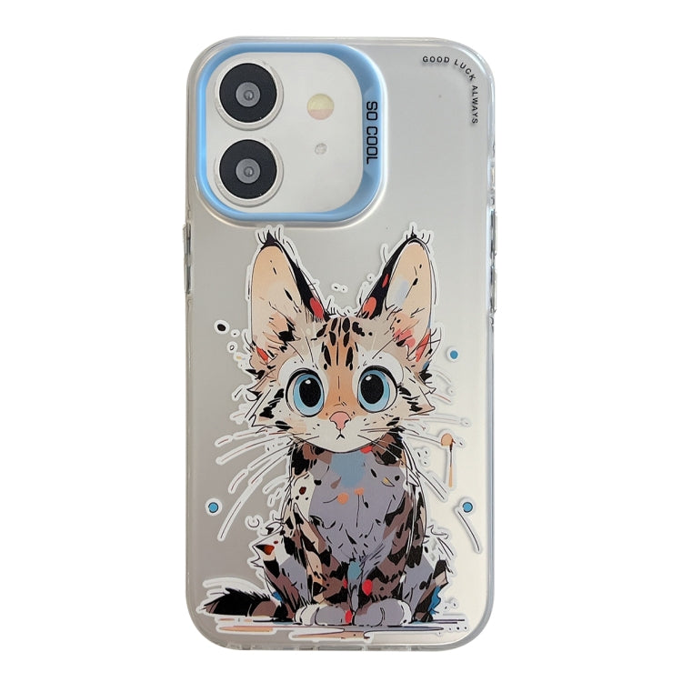 Coque Série de peinture à l'huile à motif animal PC + TPU Phone Case  (Chat)