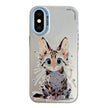 Coque Série de peinture à l'huile à motif animal PC + TPU Phone Case  (Chat)