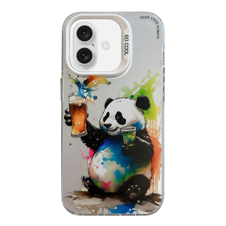 Coque Série de peinture à l'huile à motif animal PC + TPU Phone Case (Panda)