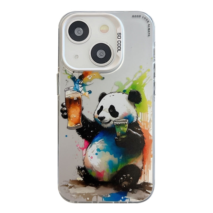 Coque Série de peinture à l'huile à motif animal PC + TPU Phone Case (Panda)