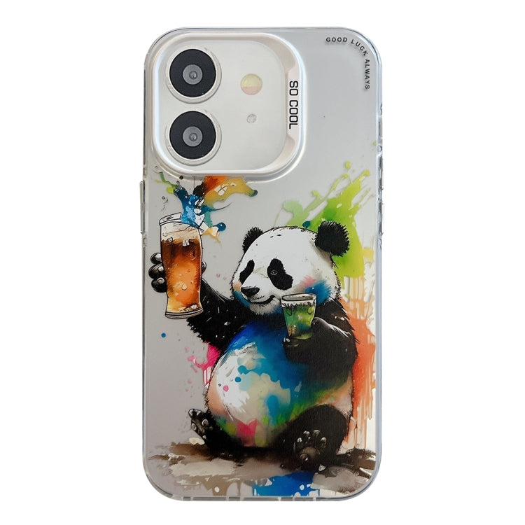 Coque Série de peinture à l'huile à motif animal PC + TPU Phone Case (Panda)
