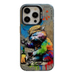 Coque Série de peinture à l'huile à motif animal PC + TPU Phone Case (Chat qui boit)
