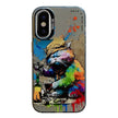 Coque Série de peinture à l'huile à motif animal PC + TPU Phone Case (Chat qui boit)