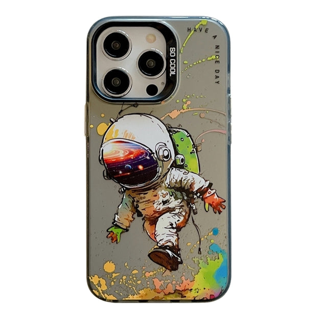 Coque Série de peinture à l'huile à motif animal PC + TPU Phone Case (astronaute)