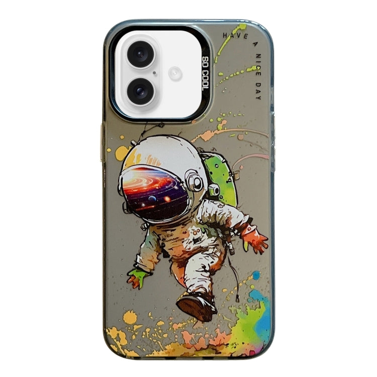 Coque Série de peinture à l'huile à motif animal PC + TPU Phone Case (astronaute)