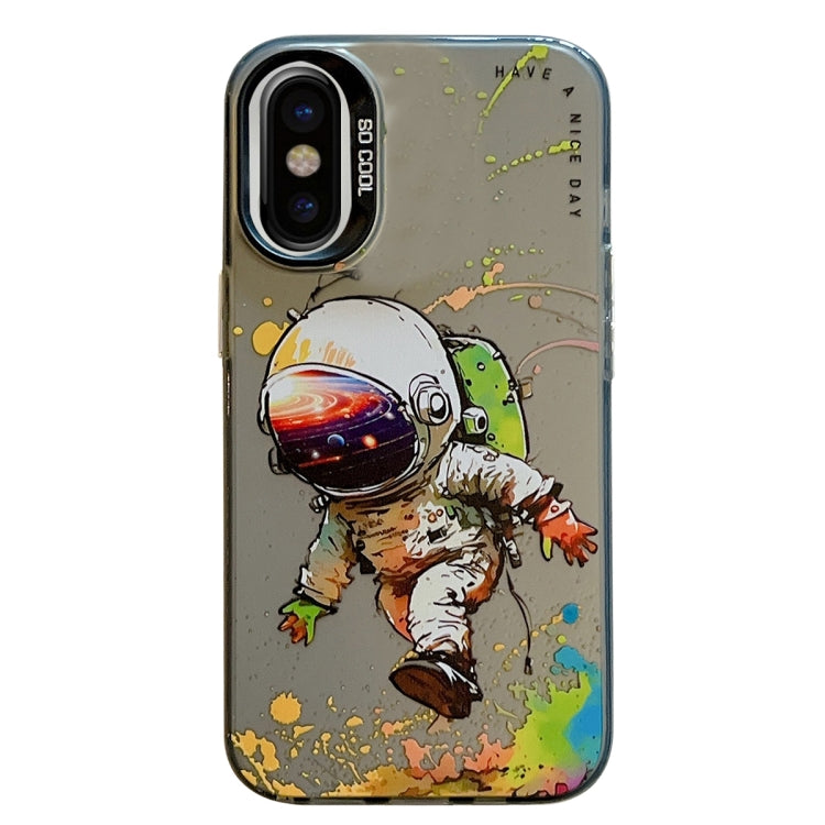 Coque Série de peinture à l'huile à motif animal PC + TPU Phone Case (astronaute)