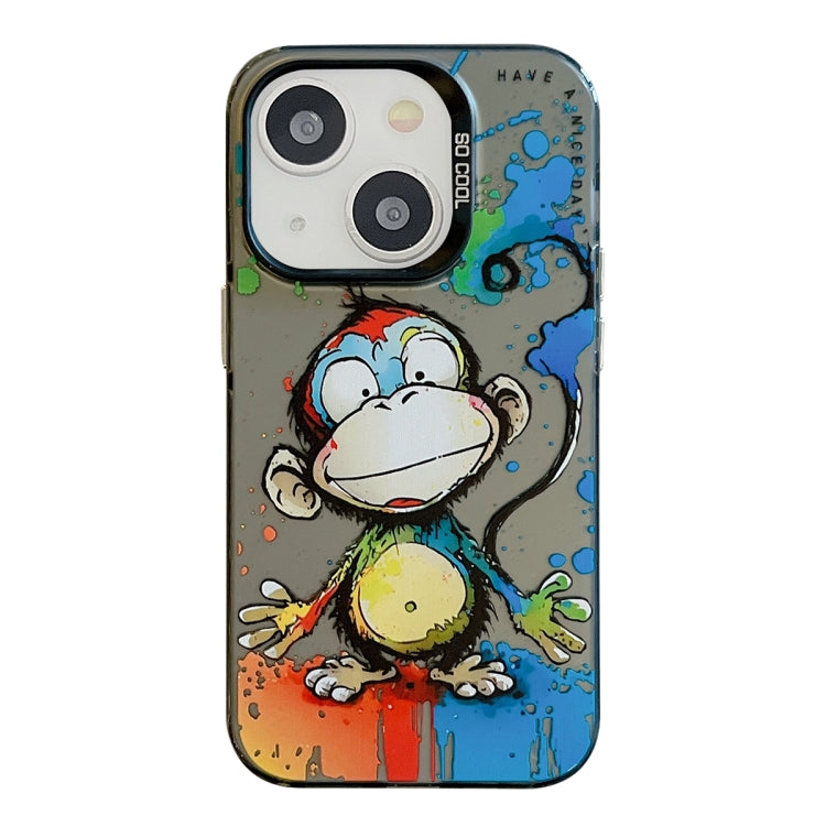 Coque Série de peinture à l'huile à motif animal PC + TPU Phone Case (Happy Monkey)