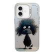 Coque Série de peinture à l'huile à motif animal PC + TPU Phone Case (chien noir)