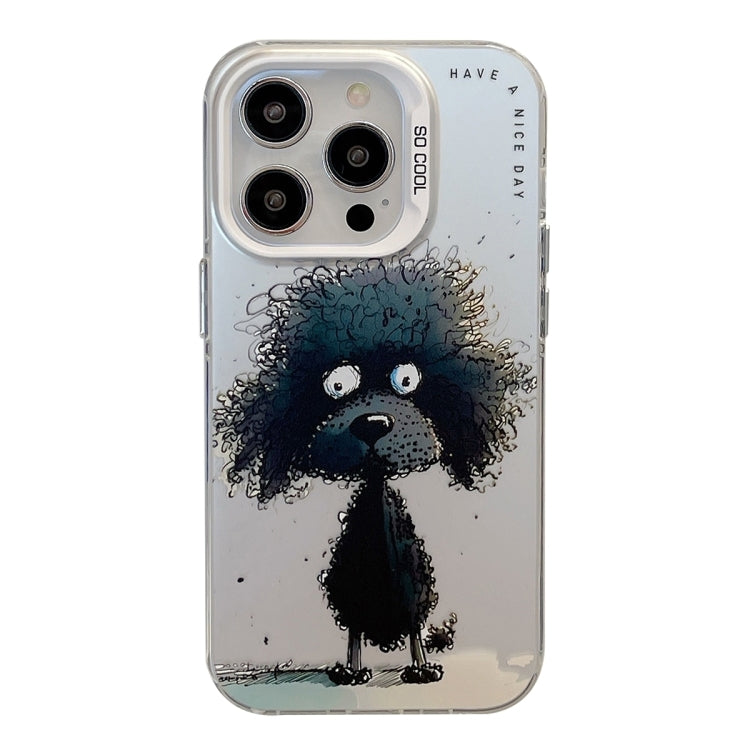 Coque Série de peinture à l'huile à motif animal PC + TPU Phone Case (chien noir)