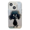 Coque Série de peinture à l'huile à motif animal PC + TPU Phone Case (chien noir)