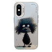 Coque Série de peinture à l'huile à motif animal PC + TPU Phone Case (chien noir)