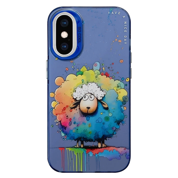 Coque Série de peinture à l'huile à motif animal PC + TPU Phone Case (mouton)