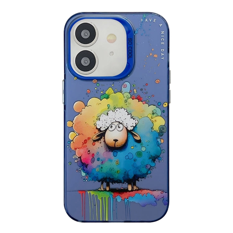 Coque Série de peinture à l'huile à motif animal PC + TPU Phone Case (mouton)