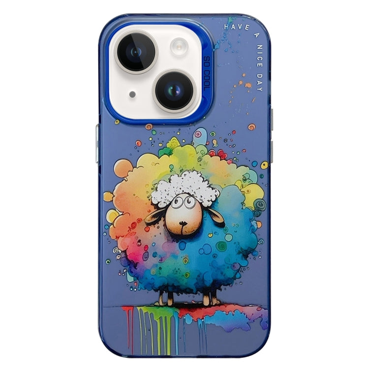 Coque Série de peinture à l'huile à motif animal PC + TPU Phone Case (mouton)