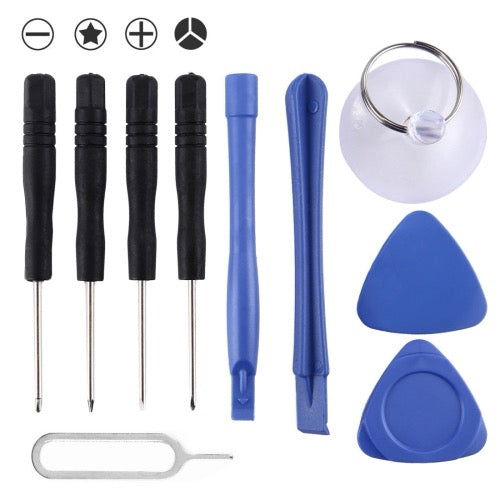 Kits de réparation 10 en 1 (4 x tournevis + 2 x tiges de démontage + 1 x mandrin + 2 x triangle sur tranches épaisses + goupille d'éjection) - Wakeshopes