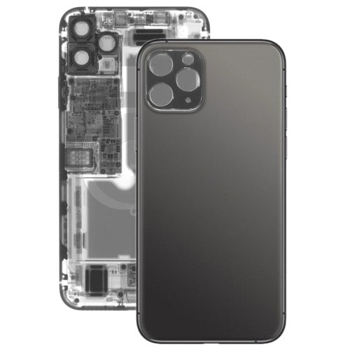 Panneau en verre du couvercle de la batterie arrière pour iPhone 11 Pro (noir) - Wakeshopes