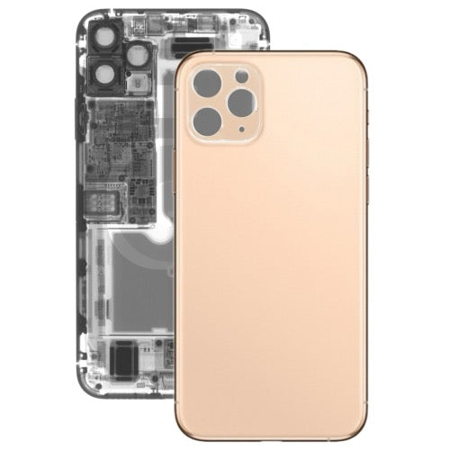 Panneau en verre du couvercle de la batterie arrière pour iPhone 11 Pro (or) - Wakeshopes