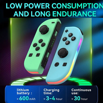 Poignée gauche et droite de jeu avec lumières
RVB, sensation de corps, manette de jeu Bluetooth pour Switch/Switch OLED/Switch Pro/Switch Lite/ Switch Joycon (vert bleu ) - Wakeshopes