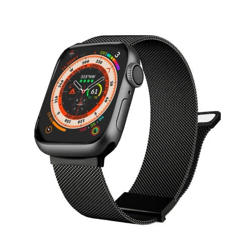 Pour Apple Watch Ultra 49mm Milan Bracelet de montre en maille d'acier magnétique double - Wakeshopes