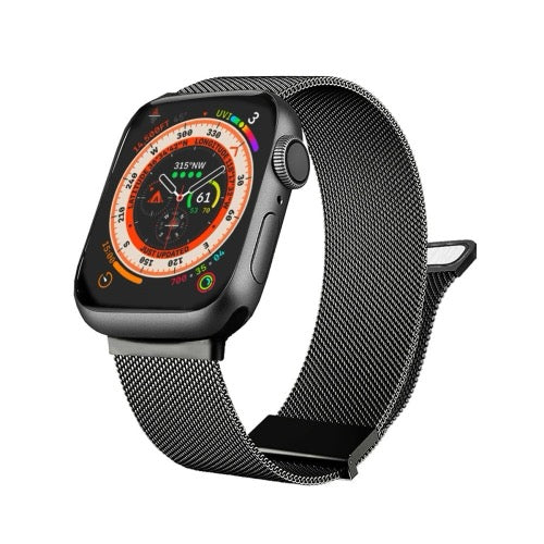 Pour Apple Watch Ultra 49mm Milan Bracelet de montre en maille d'acier magnétique double - Wakeshopes