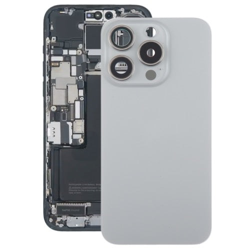 Pour iPhone 15 Pro Max vitre arrière de la batterie en verre avec couvercle d'objectif d'appareil photo - Wakeshopes