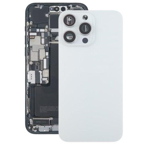 Pour iPhone 15 Pro Max vitre arrière de la batterie en verre avec couvercle d'objectif d'appareil photo - Wakeshopes