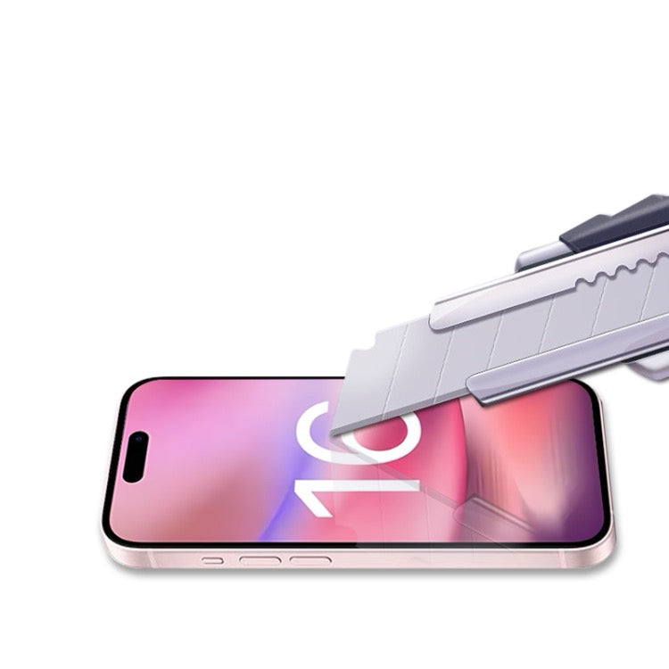 Pour iPhone 16 2.5D Film en verre trempé à couverture complète avec colle complète - Wakeshopes