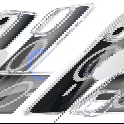 Pour iPhone 16 Magsafe Étui de téléphone avec support d'objectif noir transparent bicolore (blanc) - Wakeshopes