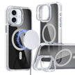 Pour iPhone 16 Magsafe Étui de téléphone avec support d'objectif noir transparent bicolore (blanc) - Wakeshopes