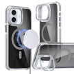 Pour iPhone 16 Magsafe Étui de téléphone avec support d'objectif noir transparent bicolore (gris) - Wakeshopes