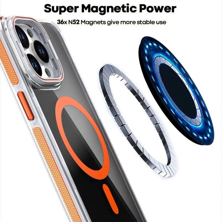 Pour iPhone 16 Magsafe Étui de téléphone avec support d'objectif noir transparent bicolore (gris) - Wakeshopes