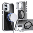 Pour iPhone 16 Magsafe Étui de téléphone avec support d'objectif noir transparent bicolore (noir) - Wakeshopes