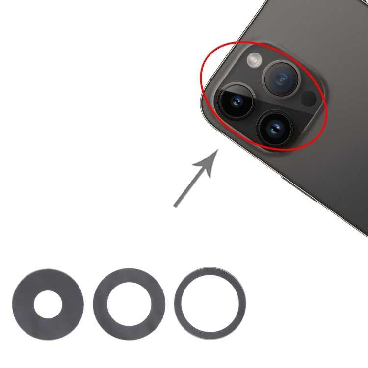 Pour objectif de caméra arrière iPhone 14 Pro - Wakeshopes