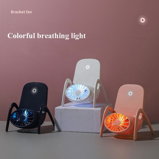 Titulaire de téléphone portable Petit ventilateur USB
Charge avec titulaire de ventilateur de bureau à la lumière respiratoire - Wakeshopes