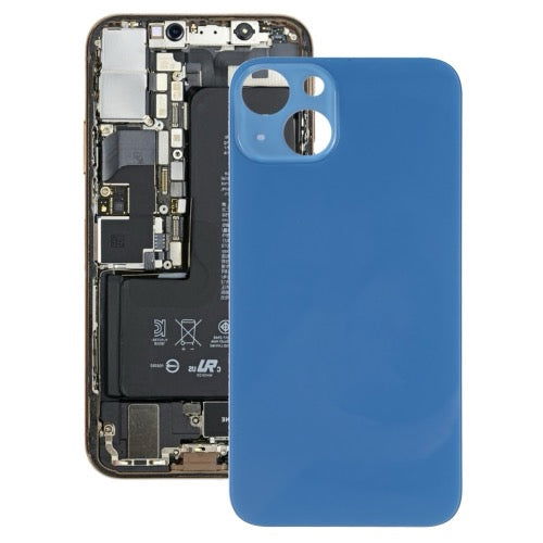 Vitre arrière pour iPhone 13 mini avec logo (bleu) - Wakeshopes